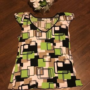 geometric 3D square dressy Cato top